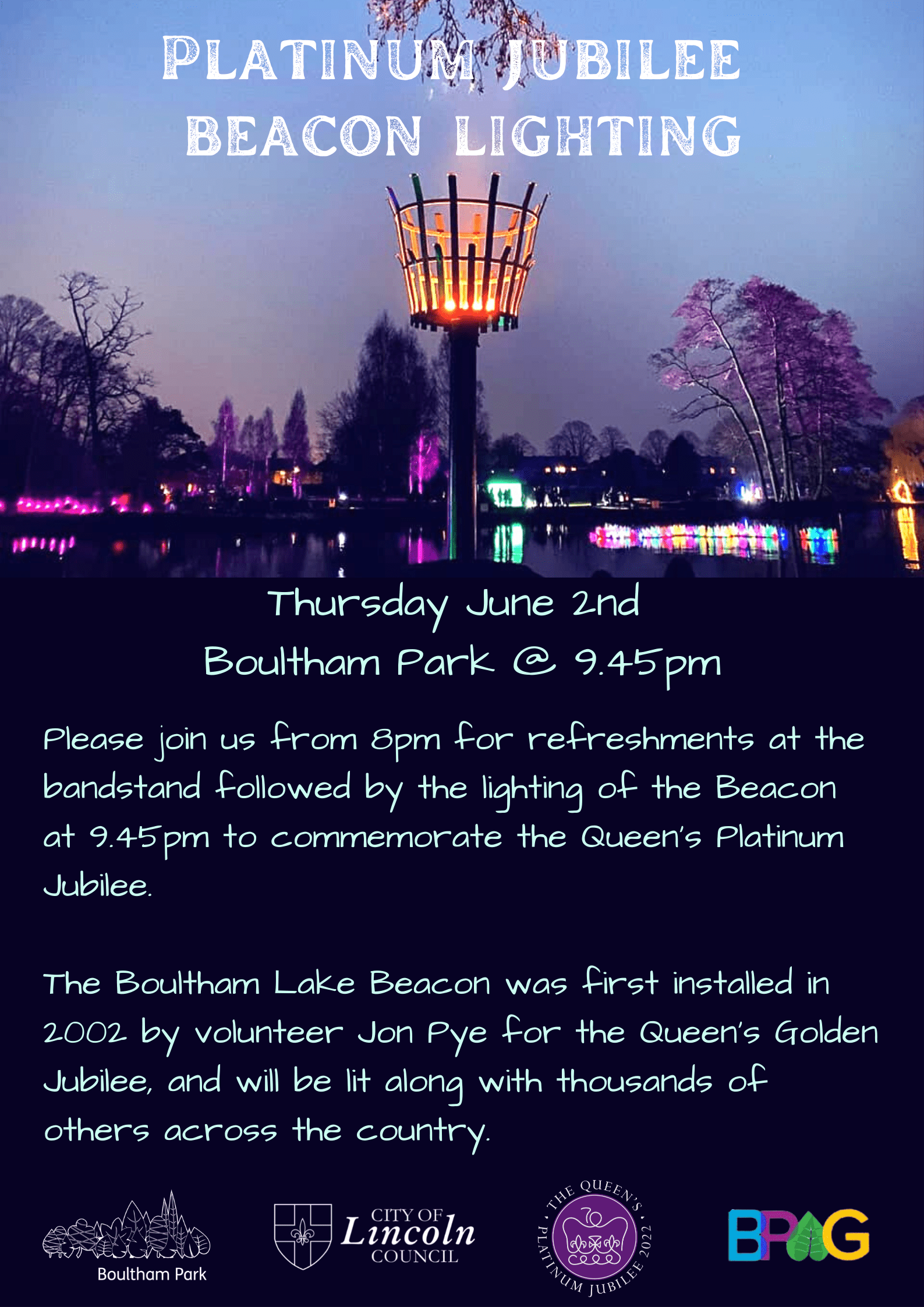 Platinum Jubilee Beacon Lighting Boultham Park